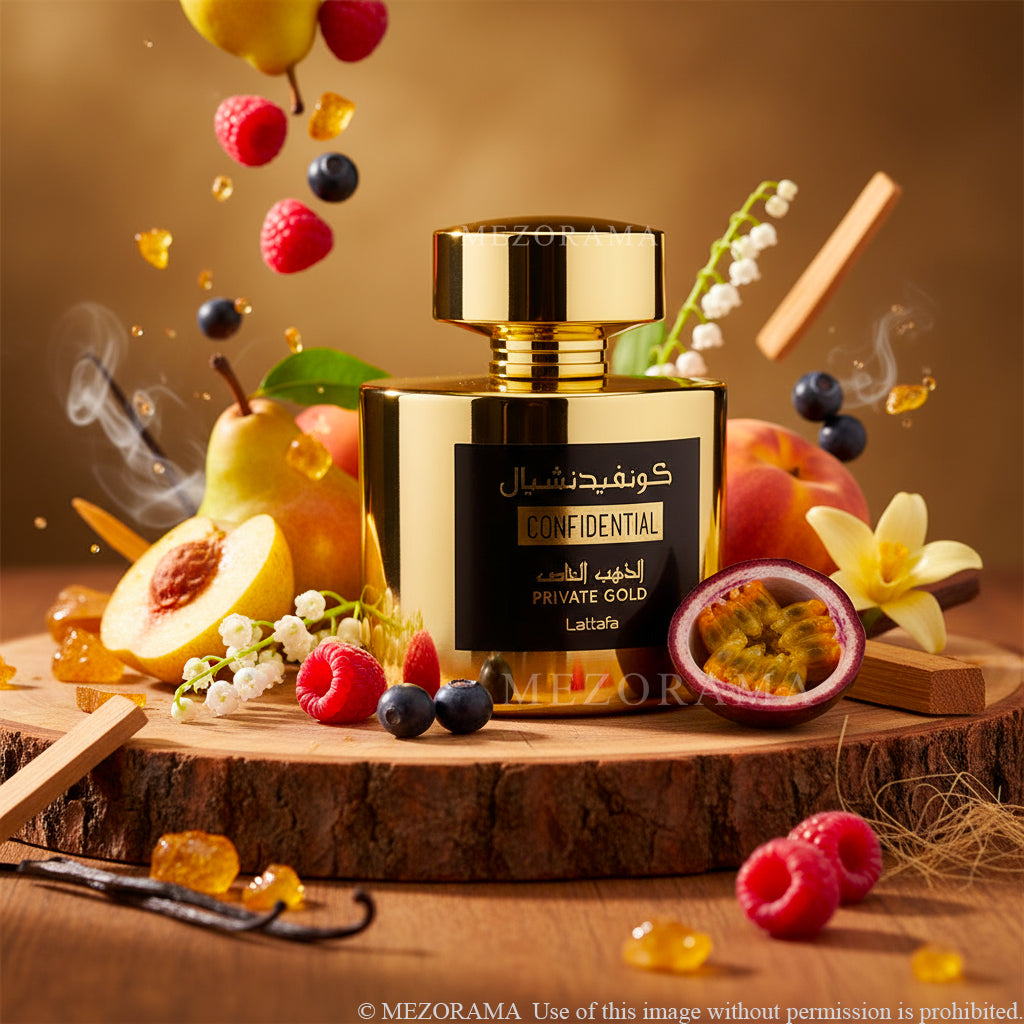 Profumo Fruttato Esotico, Confidential Private Gold, Unisex, Eau de Parfum, 100 ml